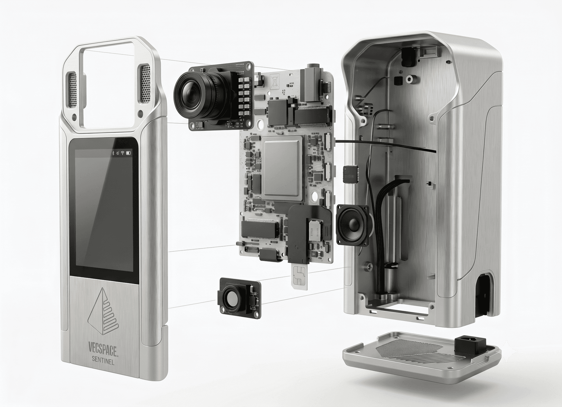 Sentinel edge sensor exploded hardware view